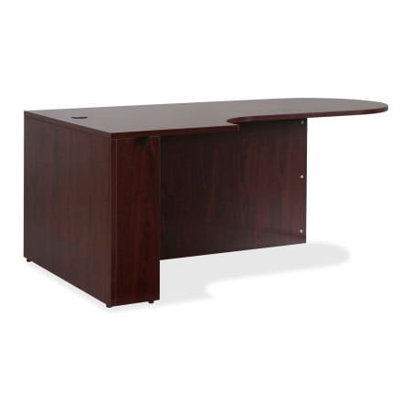 Lorell Lorell Left Hand Desk with Peninsula - 70.9" x 41.9" x 29.5" - Mahogany - Essentials Series 59551